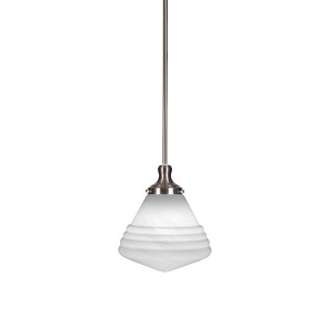 Toltec Lighting Juno 1 - Light Pendant in  Brushed Nickel with 10" White Marble Shade - 1 of 1