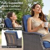 Buenhomino Patio Furniture Set Wicker Swivel Glider Chairs PE Rattan Sofa Ottomans with Blue Cushions Patio Conversation Set - 3 of 4