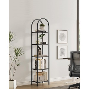 VASAGLE 5-Tier Shelf, Tempered Glass Shelving Unit, Arched Design - 1 of 4