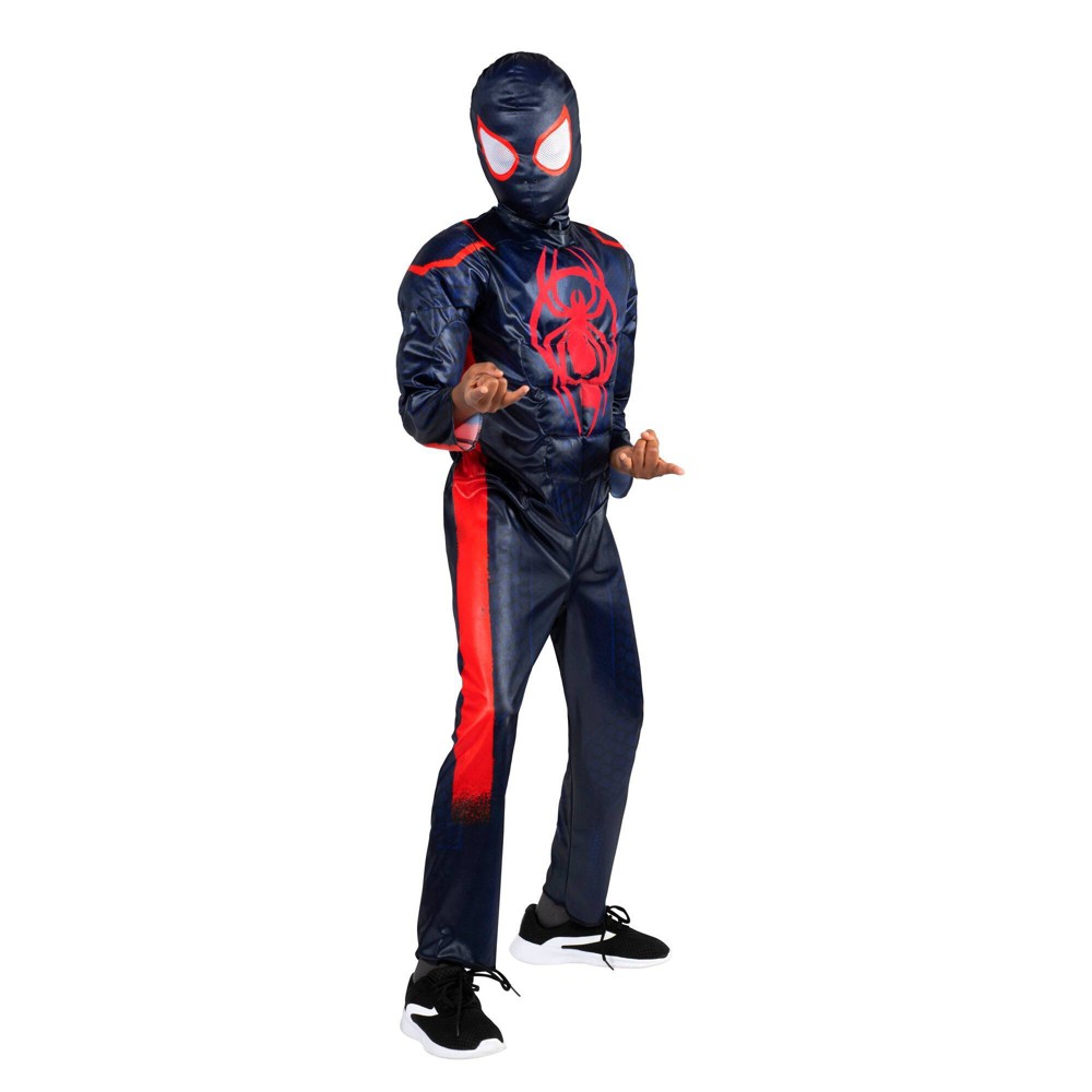 Halloween Kids' Marvel Spider-Man Miles Morales Halloween Costume Jumpsuit with Headpiece M