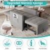 3-in-1 Convertible Sleeper Chair Bed, Pull-Out Sofa Bed with Adjustable Backrest & Modern Linen Fabric, Space-Saving Chair - 3 of 4