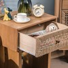 Nordlys | 1-Drawer Bedside Table in Solid Wood and Rope, Exotic Boho , Bedroom - 2 of 4