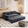 Okak 66" Queen 3-in-1 Pull Out Sofa Bed, Velvet Loveseat Bed, Convertible Sleeper Sofa with Side Storage for Living Room,Bedroom,Apartment, Gray - 2 of 4