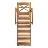 GDFStudio Abena Outdoor Acacia Wood Adjustable Chaise Lounge with Wheels - 4 of 4