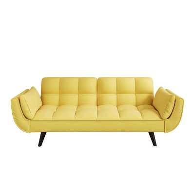NicBex 57 Inch Velvet Convertible Love Seat Sofa with 2 Armrests Throw Pillows for Living Room,Bedroom,Office,Apartment