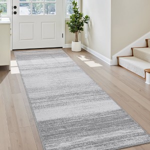 MontVoo Boho Minimalist Striped Washable Rug - 1 of 4