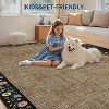 Floral Washable Rug - Non-Slip Soft Non-Shedding Low Pile Carpet Foldable Thin Rustic Mat for Nursery Dining Room - 4 of 4
