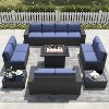 LayinSun 13 Pieces Outdoor Patio Furniture Set with 44" Fire Pit Table Rattan Sectional Sofa Conversation Sets - 2 of 4