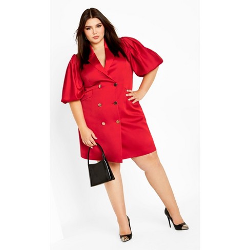 Red blazer dress plus on sale size