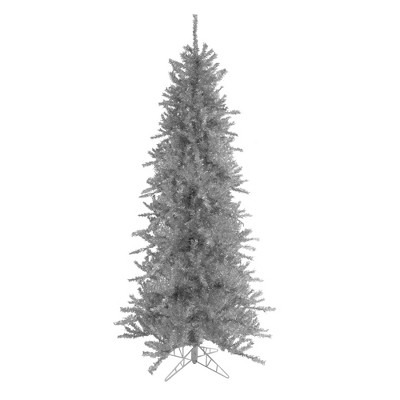 Northlight 4' Holographic Silver Tinsel Slim Artificial Christmas Tree -  Unlit