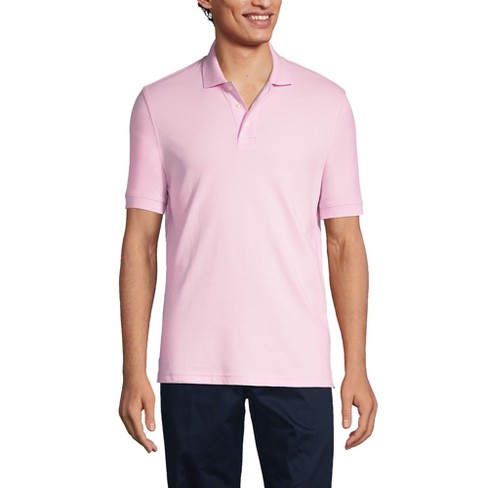 Lands' End Men's Short Sleeve Interlock Polo Shirt - Large - Ice Pink ...