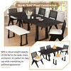6-Piece Extendable Dining Set with Solid Wood Table, 4 Upholstered Chairs, Wicker Backrests & 1 Bench, Seats Up to 6-Cuddlewood - 2 of 4