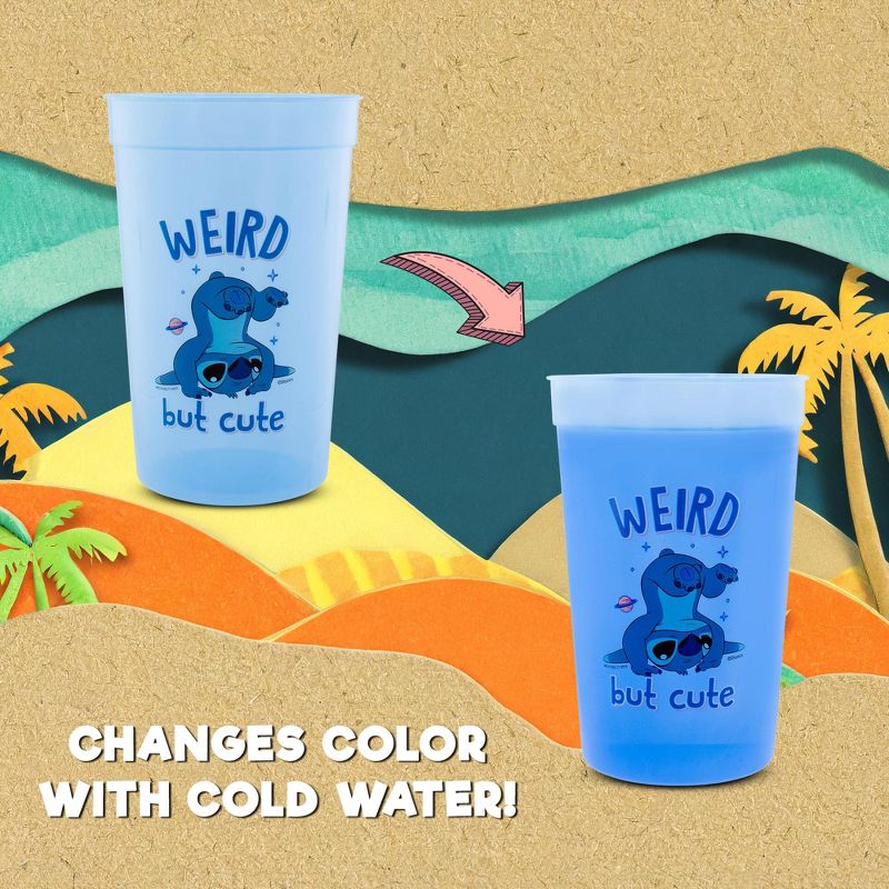 Silver Buffalo Disney Lilo & Stitch 4-Piece Color-Change Plastic Cup Set | Each Holds 15 Ounces, 2 of 9