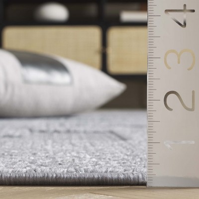 Milos MLO108 Power Loomed Indoor/Outdoor Area Rug - Grey - 4'x6'- Safavieh