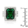 Slickblue Emerald Green Cocktail Ring for Women with 8 Ct. Cushion-Cut Cubic Zirconia, Size 5-10 - 3 of 4