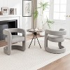 SEYNAR Modern Velvet E-Shaped Open Back Dining chair Set of 2 - 3 of 4