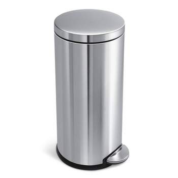 Simplehuman 50l Slim Open Commercial Trash Can Brushed Stainless Steel :  Target