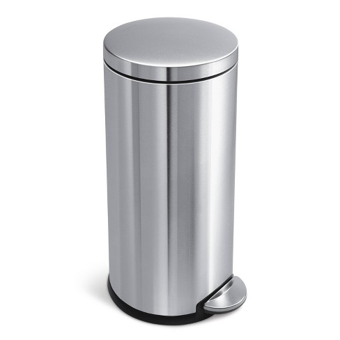 simplehuman 30L / 8 Gallon Round Step Trash Can Brushed Stainless Steel