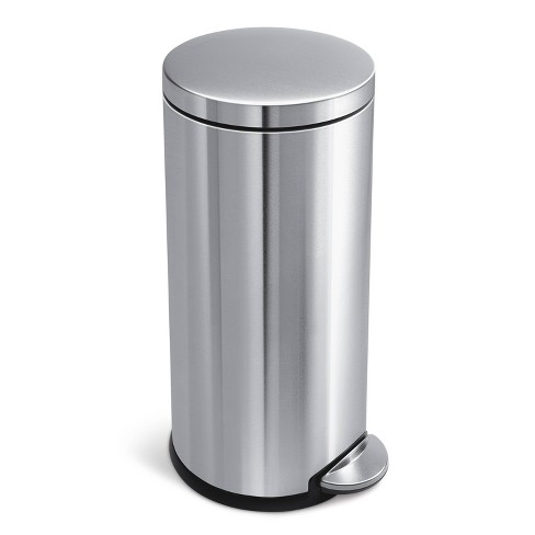 simplehuman™ Round Step Trash Can - Brushed Stainless-Steel