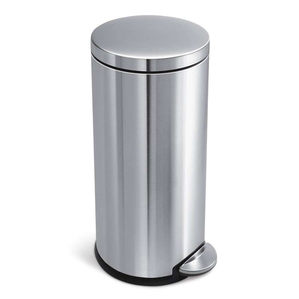 Photos - Barware Simplehuman 30L Round Step Trash Can Brushed Stainless Steel 