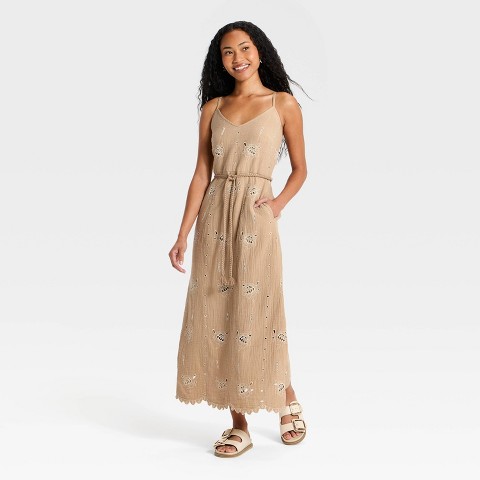 Женские платья Universal Thread Women's Crafted Midi Sundress - Universal Thread™ Brown S