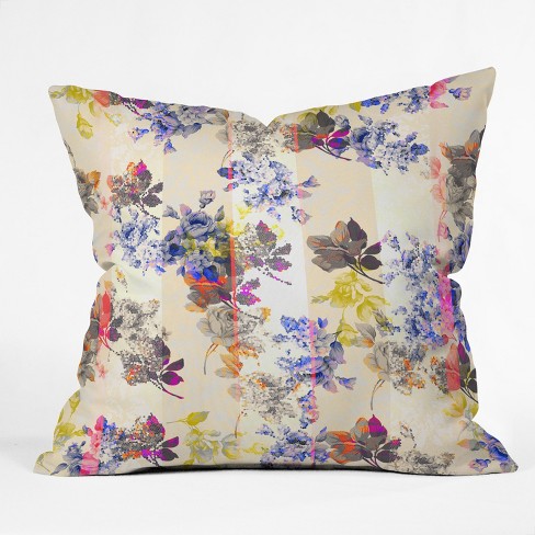Marta Barragan Camarasa Mosaic Stripes Square Throw Pillow Purple