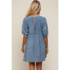 PinkBlush Blue Faded Denim Chambray Maternity Mini Dress - 4 of 4