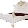 Vendome 96" King Bed Two Tone Ivory Fabric and Antique Pearl: Rococo Inspired, No Box Spring - Acme Furniture - 3 of 4