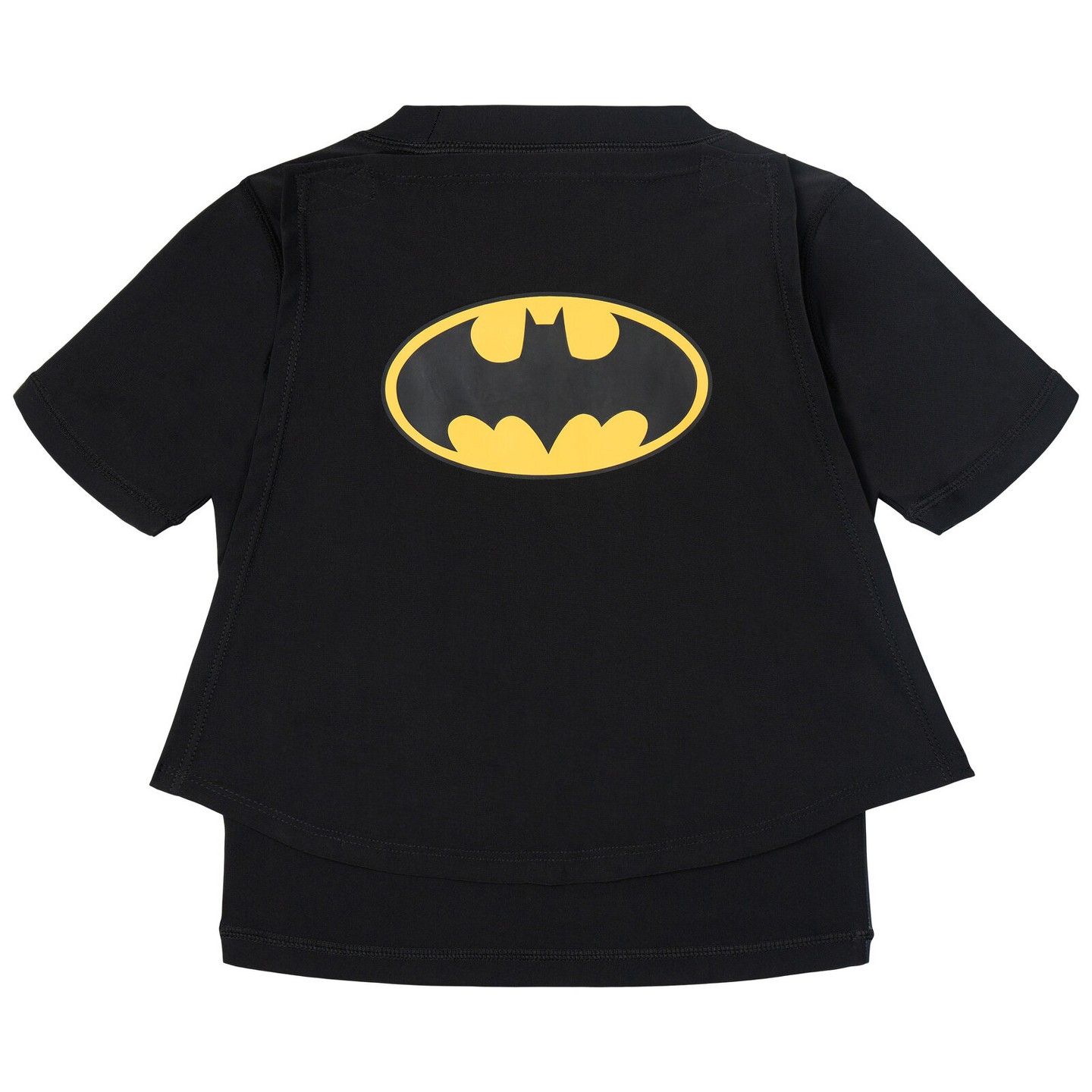 DC Comics Batman Little Boys Cosplay Rash Guard, Swim Trunks and Detachable Cape UPF 50+ 3 Piece Outfit Set Camo Gray / Black / Yellow, цвет: Камуфляжный — фото 3