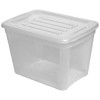 Gracious Living 10 Gallon Plastic Stackable Storage Tote Organizing Bin Container with Snap Lock Lid for Garage, Kitchen, & Closet, Clear (6 Pack) - 2 of 4
