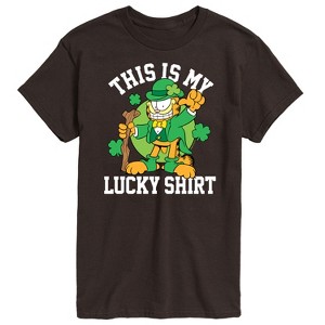 Men's - Garfield - This Is My Lucky Shirt Patrick's Day Short Sleeve Graphic T-Shirt - 1 of 4