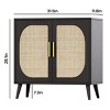 KTMBDW Storage Cabinet with Natural Rattan Doors, Rattan Buffet Cabinet, Sideboard for Living Room, Hallway, Dining Room, Entryway - 4 of 4