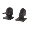 HomeRoots Set of Two 6" Black Metal Bull Decorative Bookends - 4 of 4