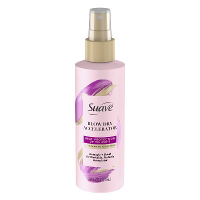 Suave Pink Blow Dry Accelerator Heat Protecting Spray, 6 oz