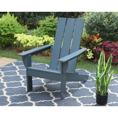 Outdoor Poplar Wood Adirondack Chair - Captiva Designs: Fade-Resistant Patio Accent Furniture, Water-Resistant