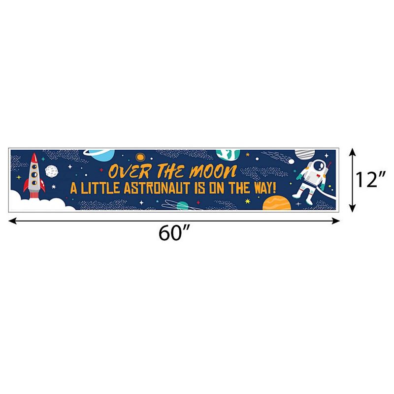 Big Dot of Happiness Blast Off to Outer Space - Rocket Ship Baby Shower Decorations Party Banner, 2 of 8