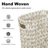 Aoibox Wicker Trash Can, Waterproof Waste Basket for Bathroom, Narrow Small Waste Basket for Bedroom, Office, Cream White 5 Gallon - 4 of 4