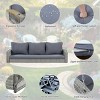 ELJGET 3-Person Porch Swing Bench Patio Swing Chair with 2 Hanging Chains for Backyard, Gray Wicker - 3 of 4