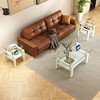 KWPZQEB Set of 2 Modern Tempered Glass Tea Table with Metal Frame and Storage Shelves, Modern Coffee Table, End Table for Living Room, Balcony - 2 of 4