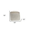 18" Gray and Natural Cotton And Jute Cube Pouf Ottoman - 3 of 4