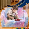 Hooseng Toddler Couch, 2-in-1 Glow-in-The-Dark Plush Kids Fold-Out Sofa, Convertible Kids Sofa to Lounger with Straight Armrests for Boys & Girls - 2 of 4