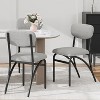 Dining Room Chairs Set of 4, Boucle Fabric Stools with Metal Legs, Backrest and Upholstered Seat Cushion, Modern Armless Kitchen Chairs - 3 of 4