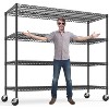 REIBII Storage Shelves 75.6" H Wire Shelving Unit with Wheels 2500LBS Heavy Duty Metal Shelves for Storage Adjustable Garage - 2 of 3