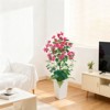 2Pcs Artificial Bougainvillea Tree Fake Bougainvillea Pink Flower Silk Plant Faux Blooming Topiary Tree Lifelike Faux Plants for Home Office Décor - 4 of 4