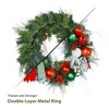 Traditional Christmas Wreath, 30 Inch Pre-Lit Lighted Christmas Wreath for Front Door with Berries - 4 of 4