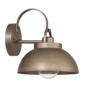 Robert Stevenson Lighting Easton Modern Farmhouse Metal Shade and Exposed Bulb Wall Mounted Outdoor Light - 1 of 4