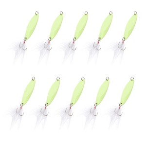 Unique Bargains Treble Hooks Metal Spinner Fishing Lures for Freshwater Saltwater Salmon 10 Pcs - 1 of 4