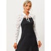 INSPIRE CHIC Women's Tie Neck Lace Long Sleeves Crop Gothic Bolero Shrug - 4 of 4