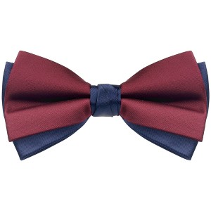 INSPIRE CHIC Men's Two Color Layered Adjustable Solid Color Bow Ties - 1 of 4