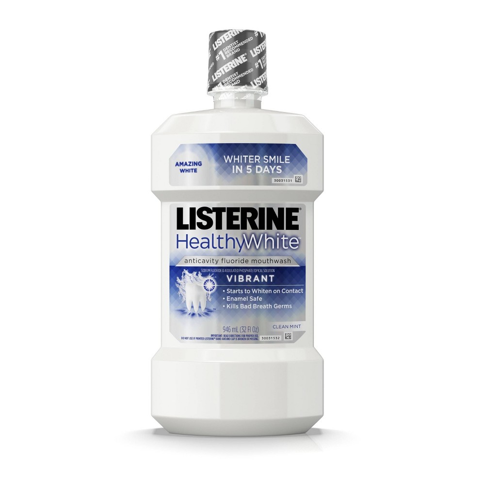 UPC 312547425490 product image for Listerine Healthy White Clean Mint Vibrant Anticavity Mouthrinse - 32 oz | upcitemdb.com